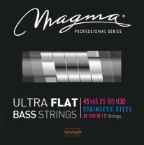 Magma BE175SUF Stainless Steel Ultra Flat 5 String Bass, Medium 45-130