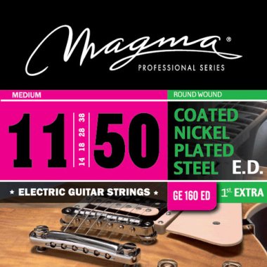 Magma GE160ED Coated Nickel Plated Steel Electric Strings, Medium 11-50