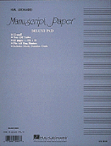 Manuscript Paper 12 Stave Deluxe Pad (Blue Cover)