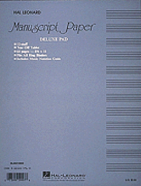Manuscript Paper 12 Stave Deluxe Pad (Blue Cover)