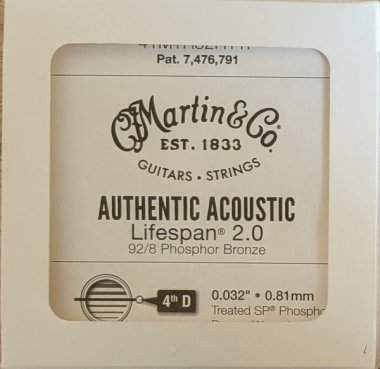 Martin Authentic Acoustic Lifespan 2.0 Strings 12-Pack of .032" 92/8 Phosphor Bronze Singles