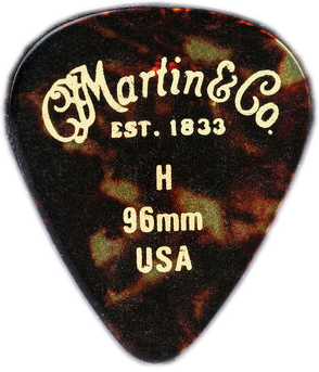 Martin Celluloid 351 Pick .96mm, Tortoise, Heavy, One Pick
