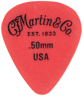 Martin Delrin 351 Pick .50mm, Red, One Pick