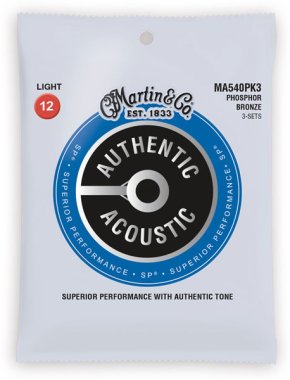 Martin MA540 3-Pack SP Phosphor Bronze Acoustic Strings Lt 12-54