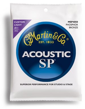 Martin MSP4050 Phosphor Bronze Acoustic Guitar Strings Cstm Lt 11-52
