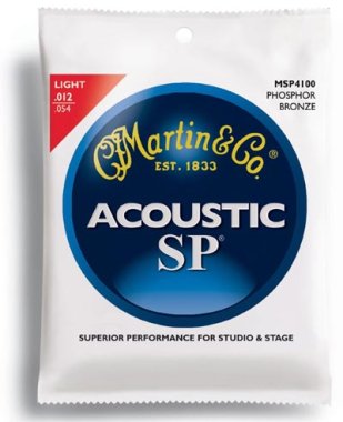 Martin MSP4100 Phosphor Bronze Acoustic Guitar Strings Lt 12-54