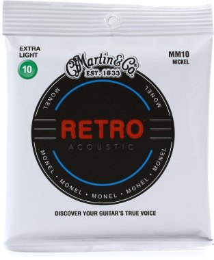 Martin Retro MM10 Nickel Alloy Acoustic Guitar Strings Extra Lt 10-47