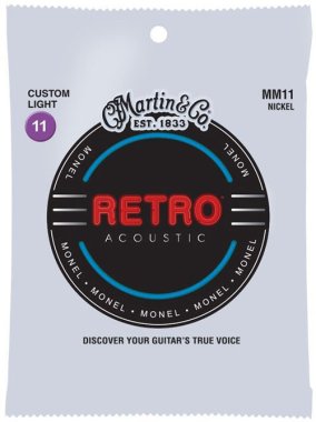 Martin Retro MM11 Nickel Alloy Acoustic Guitar Strings Cstm Lt 11-52
