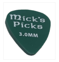 Mick's Picks BASS-1 Green Toneflex Bass Guitar Pick, 3.0mm, One Pick
