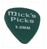 Mick's Picks BASS-1 Green Toneflex Bass Guitar Pick, 3.0mm, One Pick