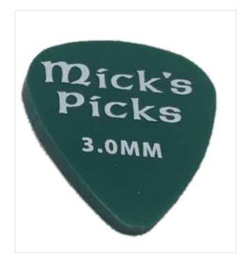 Mick's Picks BASS-1 Green Toneflex Bass Guitar Pick, 3.0mm, One Pick