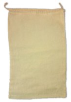Muslin carry bag with drawstring, 10 x 16 inches