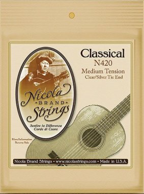 Nicola N420 Clear/Silver Medium Tension Classical Strings, Tie End