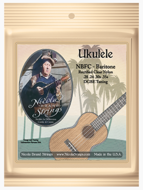 Nicola NBFC Baritone Ukulele Strings, Rectified Nylon, Full Set