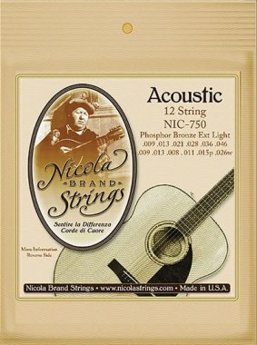 Nicola NIC-750 Extra Light Phosphor Bronze, 12 string set 09-46