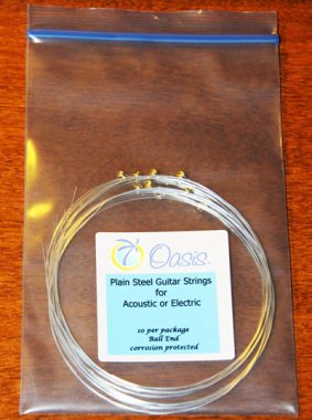 Oasis Corrosion Protected Plain Steel Guitar String .008, Pack of 10