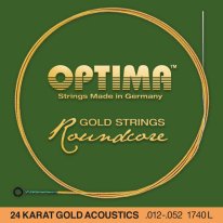 Optima 1740 L 24K Gold Plated Acoustic Guitar Strings Round Core Light 12-52