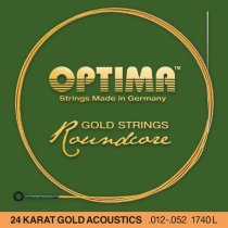Optima 1740 L 24K Gold Plated Acoustic Guitar Strings Round Core Light 12-52