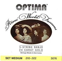 Optima 24 Carat Gold Rives' World Famous 5-String Banjo Strings 10-22