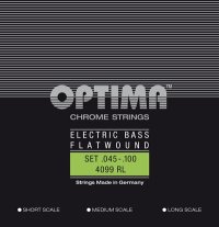 Optima Chrome Flatwound Electric Bass (45-100), Long Scale, Full Set