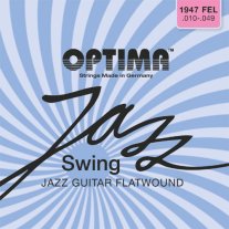 Optima Jazz Swing 1947FEL Chrome Flatwound Electric Guitar 10-49