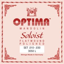 Optima Mandolin 3050.L Soloist Flatwound Polished Strings 10-30, Set