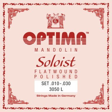 Optima Mandolin 3050.L Soloist Flatwound Polished Strings 10-30, Set