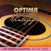 Optima VintageFlex Low Tension Acoustic Guitar Strings, 10-43, Full Set