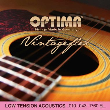 Optima VintageFlex Low Tension Acoustic Guitar Strings, 10-43, Full Set