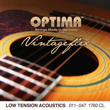 Optima VintageFlex Low Tension Acoustic Guitar Strings, 11-47, Full Set