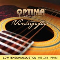 Optima VintageFlex Low Tension Acoustic Guitar Strings, 13-55, Full Set