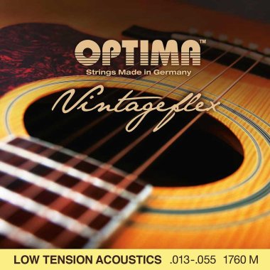 Optima VintageFlex Low Tension Acoustic Guitar Strings, 13-55, Full Set
