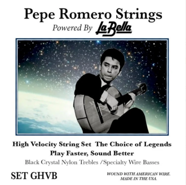 Pepe Romero Strings GHVB Classical Guitar Set, Nylon Trebles Medium/Hard Tension