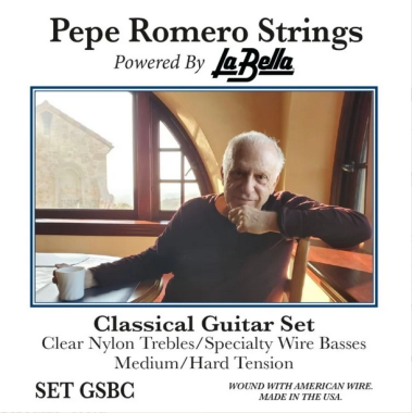 Pepe Romero Strings GSBC Classical Guitar Set, Nylon Trebles Medium/Hard Tension