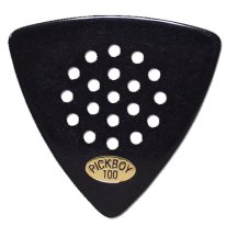 Pickboy Black Rounded Triangle Pos-A-Grip Celluloid Pick, 1.00mm, One Pick