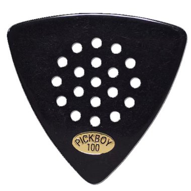 Pickboy Black Rounded Triangle Pos-A-Grip Celluloid Pick, 1.00mm, One Pick