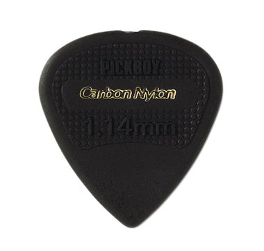 Pickboy Carbon Nylon Edge Pick, Sharp Tip Black/Gold, 1.14mm, One Pick