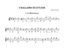 Pierrat | 5 Ballades en Guyane for solo guitar