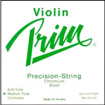 Prim Chromium Steel Violin Medium Tension, Single A Ball End