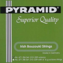 Pyramid 671/8A Brass Wound Steel Irish Bouzouki Strings, Unison Set