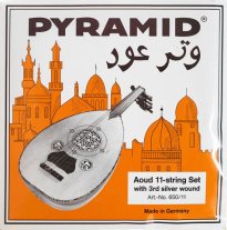 Pyramid Arabic Oud Orange Label 11-String set, Silver Plated Wound 3rd