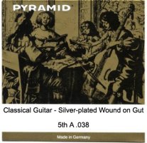 Pyramid Authentic Silver-plated Copper Wound on Gut, .038 A Single