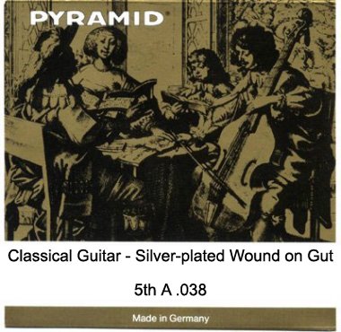Pyramid Authentic Silver-plated Copper Wound on Gut, .038 A Single