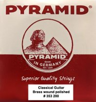 Pyramid Brass Polished MT Classical Guitar Strings, Full Set