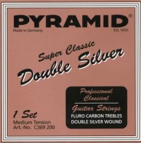 Pyramid Double Silver Carbon NT Classical Guitar Strings, Full Set