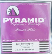 Pyramid Fusion Flats Round Core Flatwound, Short Scale Bass Six String Set 26-94