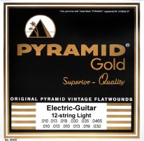 Pyramid Gold Chrome-Nickel Flat Wound 12-String Electric Light 10-465