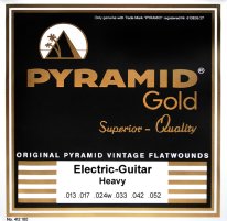 Pyramid Gold Chrome-Nickel Flat Wound Round Core Electric Heavy 13-52