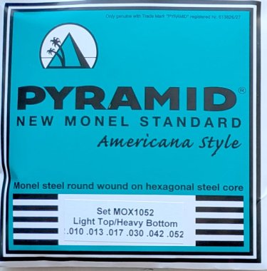 Pyramid New Monel Standard Electric Guitar Strings Light Top/Heavy Bottom 10-52