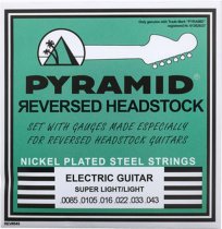 Pyramid Nickel Plated Strings Set for Electric Guitar with Reversed Headstock Super Light 8.5-43